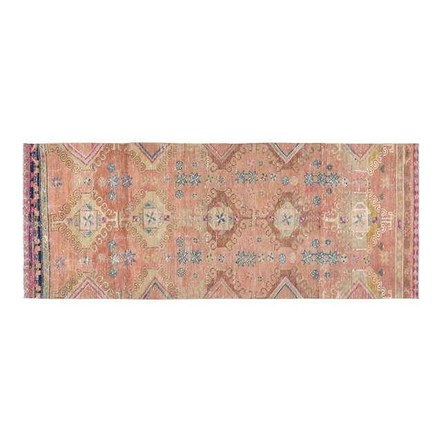 Vintage Turkish Anatolian Hand Knotted Wool Rug, 3'3''x8'4'' For Sale