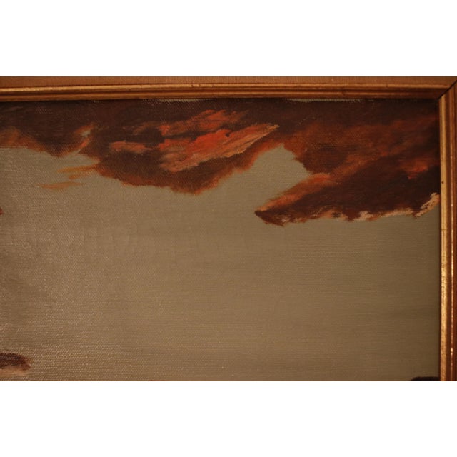 Original Landscape Oil Painting Depicting a Desert Sunset and Joshua Trees, Circa 1960s in Wood and Gold Frame For Sale - Image 13 of 17