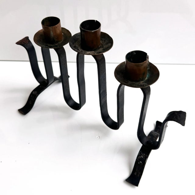 1950s French Modernist Ondulation Candlestick For Sale - Image 5 of 7