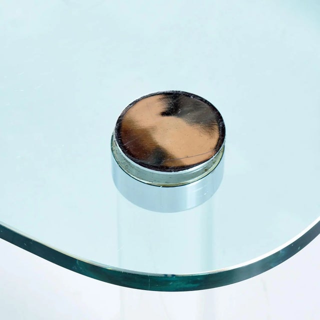 Plastic Pace Collection Rectangular Glass Coffee Table With Lucite Legs and Chrome Accent For Sale - Image 7 of 7
