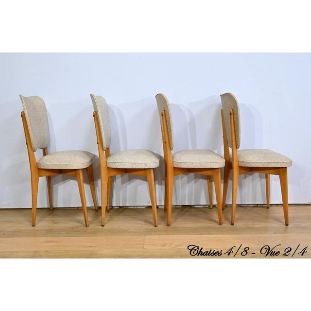 Vintage Beech and Faux Leather Chairs, 1960, Set of 8 For Sale - Image 17 of 18