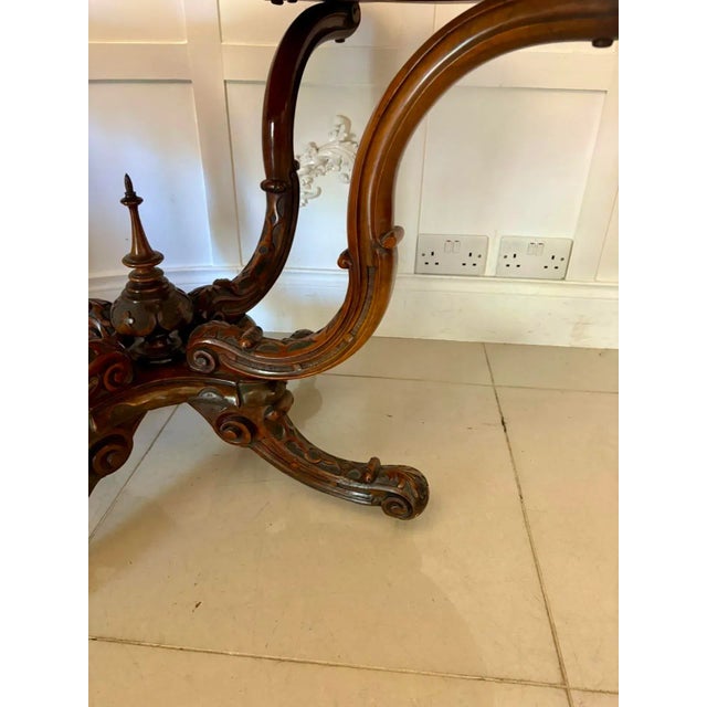 Antique Victorian Carved Burr Walnut Centre Table, 1850 For Sale - Image 10 of 14