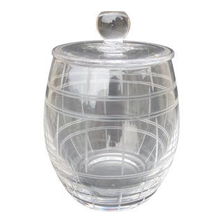 Mid 20th Century Crystal Cookie Jar by Stuart England For Sale