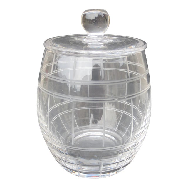 Mid 20th Century Crystal Cookie Jar by Stuart England For Sale