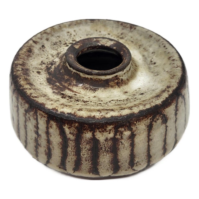 Brutalist Ceramic Stoneware Vase For Sale