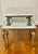 1940s French Gilded Brass and Carrera Marble Two Tier Side Table For Sale - Image 9 of 10