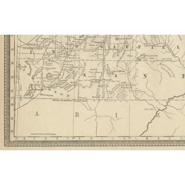 Utah Map with The Beehive States Railroads and Counties and Great Salt Lake, 1888 For Sale - Image 4 of 10