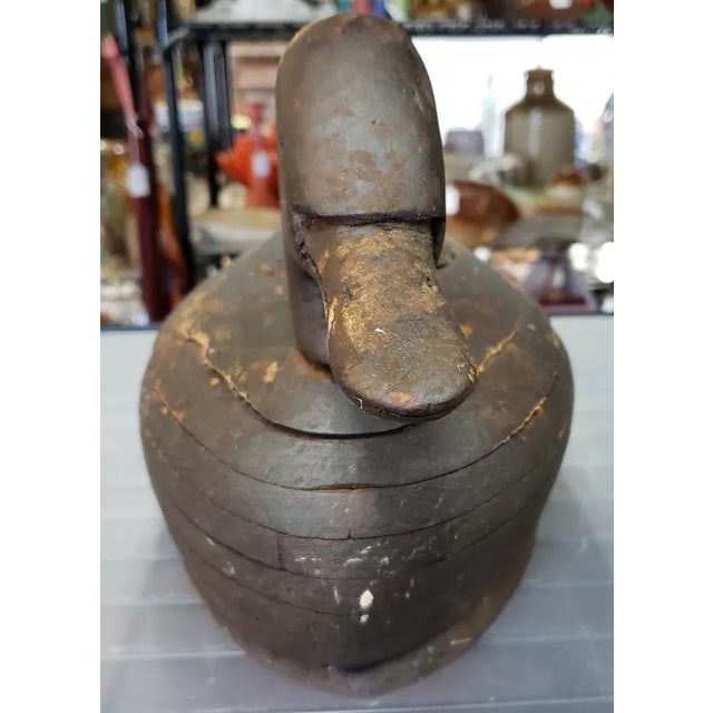 American 1905 Primitive Ring Cut Layered Wood Duck Decoy by Ted Grondski (Massachusetts) For Sale - Image 3 of 6