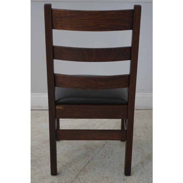Stickley Stickley Signed Antique Mission Oak Arts & Crafts Side Chair For Sale - Image 4 of 12