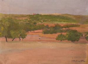 Jose Benlliure Y Ortiz, Mediterranean Landscape, 1890s, Oil on Canvas