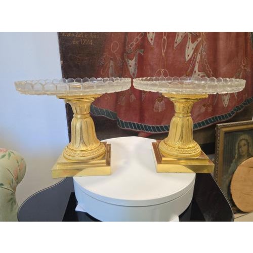 An exceptional pair of French First Empire tazzas or pedestal fruit stands, after a documented model by Pierre-Philippe...