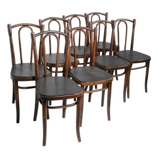 Set of 8 Vienna Secessionist Café Bistro Dining Chairs Made in Poland Attributed To Thonet C 1900/20’s For Sale