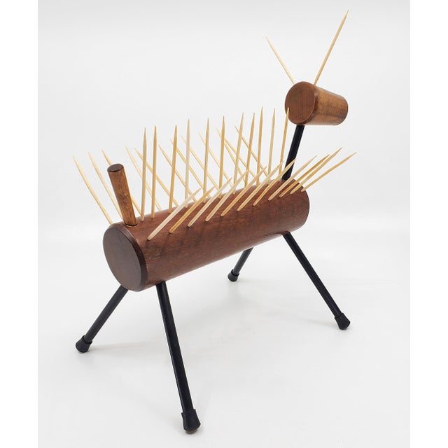 Kay Bojesen Sculpture Teak Cocktail Pick Holder Dog For Sale - Image 4 of 12