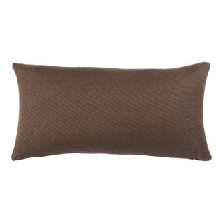 Schumacher Franc Linen 24" Lumbar Pillow In Chocolate For Sale