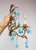 Italian Gilt Iron Wall Sconce with Turquoise Crystals, 1960s For Sale - Image 4 of 6