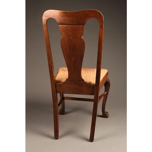 Queen Anne Set of 8 Antique Mahogany Queen Anne Style Dining Chairs With Claw Feet, Circa 1900 For Sale - Image 3 of 3