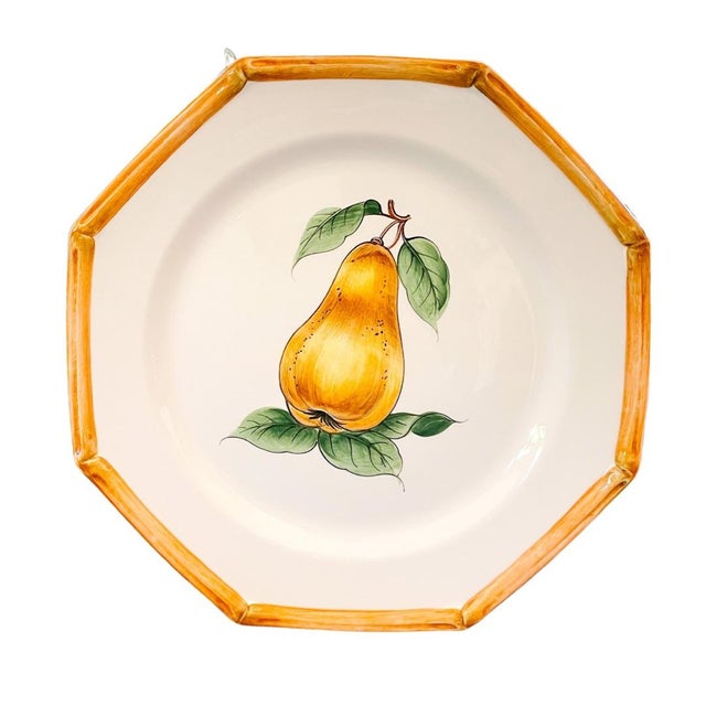 Italian Bamboo Rimmed Octagonal Fruit Plates Set of 5 Chairish