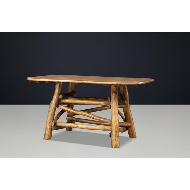 Rustic Sculptural Wooden Dining Table with Organic Branch Base, 1950s For Sale - Image 4 of 12