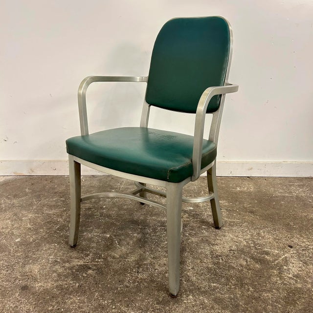 Silver Set of 4 Rare Design GoodForm Aluminum Chairs Industrial Art Deco For Sale - Image 8 of 12