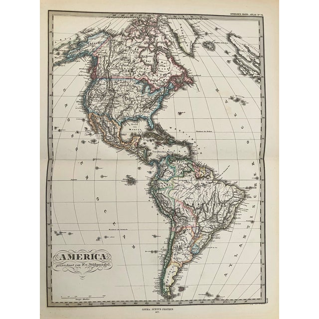 This is an rxcellent map of North and South America. Title: America; Created by A Stieler, 1877, Gotha. In the U.S. only...