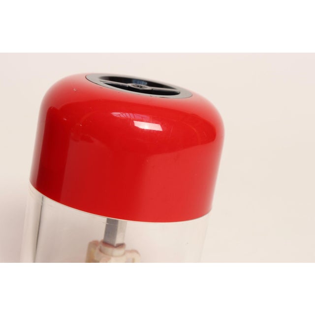 Metal Vintage Italian Post-Modern Red and Black Salt and Pepper Mill by Guzzini For Sale - Image 7 of 12