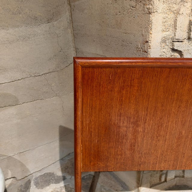Brown Mid-Century Modern Teak King-Size Headboard Mid Century Scandinavian For Sale - Image 8 of 14