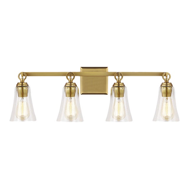 Sean Lavin by Visual Comfort Studio Monterro 4-Light Vanity, Burnished Brass For Sale