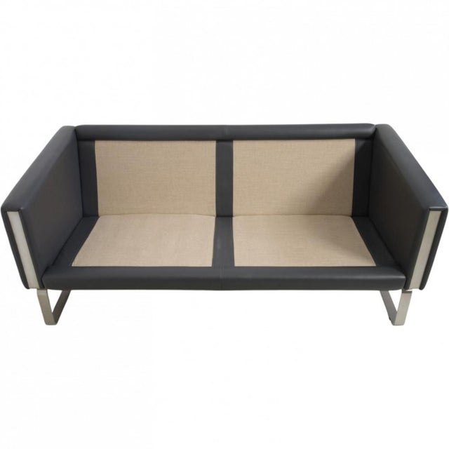 CH103 Two-Seater Sofa in Grey Leather by Hans Wegner, 2000s For Sale - Image 16 of 18
