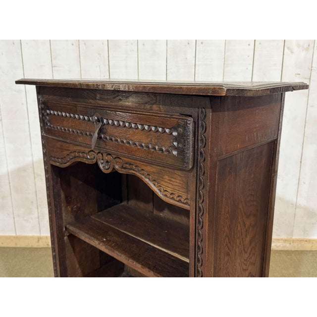 Louis XV Style Oak Bookcase with Drawer, 1900s For Sale - Image 11 of 13