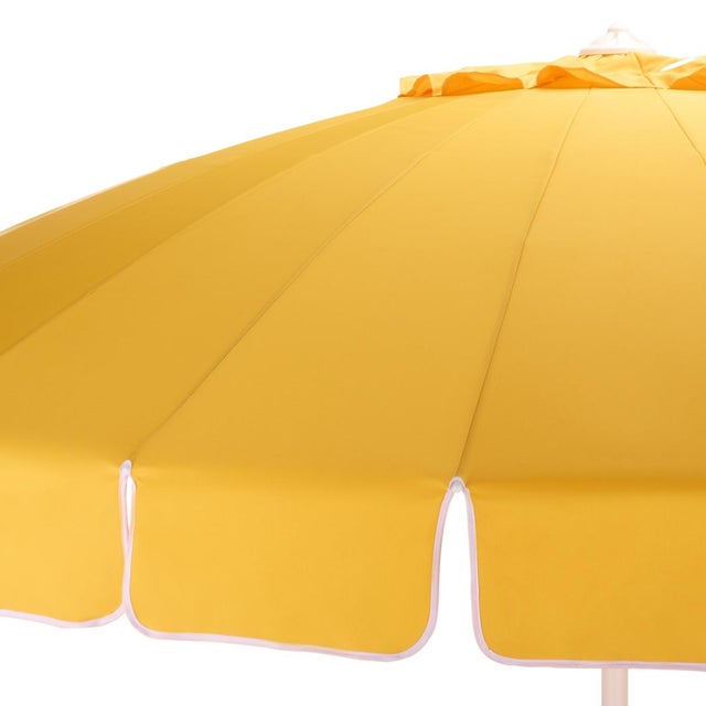 Spritely Home Panza 9 Ft Crank Umbrella, Yellow/White Pole For Sale - Image 4 of 9