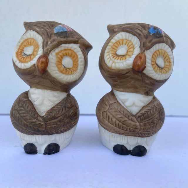 Mid-Century Owl Salt & Pepper Shakers- a Pair For Sale - Image 13 of 13