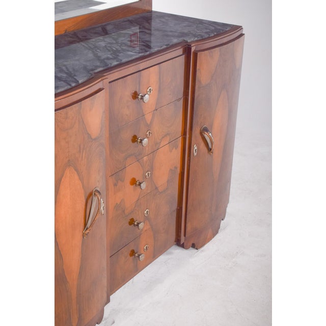 1920s Vintage Portuguese Art Deco Mirror Sideboard, 1920 For Sale - Image 5 of 18