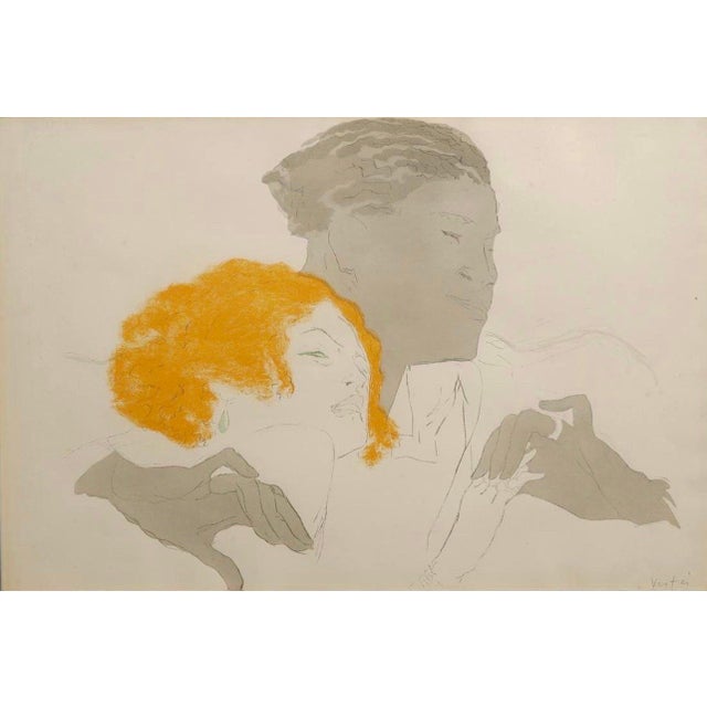 Marcel Vertes (French /Hungarian 1895-1961) Tango, from the suite Dancing, Jazz age in Paris. lithograph in colors on...