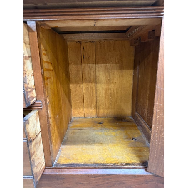 Antique Victorian Eastlake Style Walnut and Marble Top Cabinet Commode Washstand For Sale - Image 13 of 15