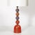 Mid-Century Hand-Blown Coral Red & Lilac Murano Glass Stacked Ball Table Lamps For Sale - Image 4 of 12