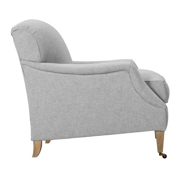 Alcott Chair, Stone Linen For Sale - Image 4 of 12