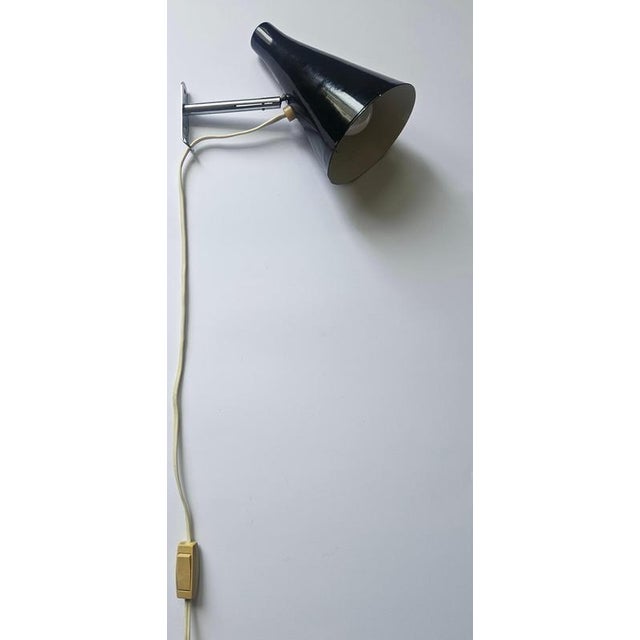 Mid-Century Black Adjustable Wall Lamp in style of Stilnovo, Lidokov, 1960s For Sale - Image 9 of 14