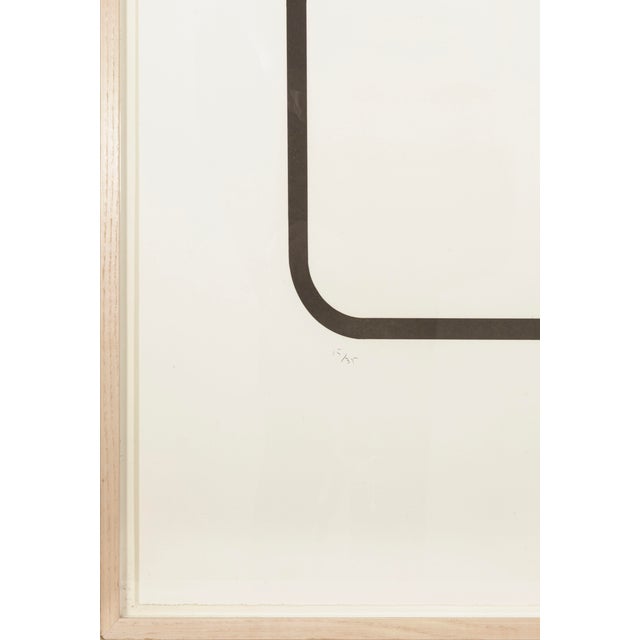 A minimal contemporary woodcut and linocut on paper "Untitled (TV)" by Andrew Spence. Hand signed in pencil on the bottom...