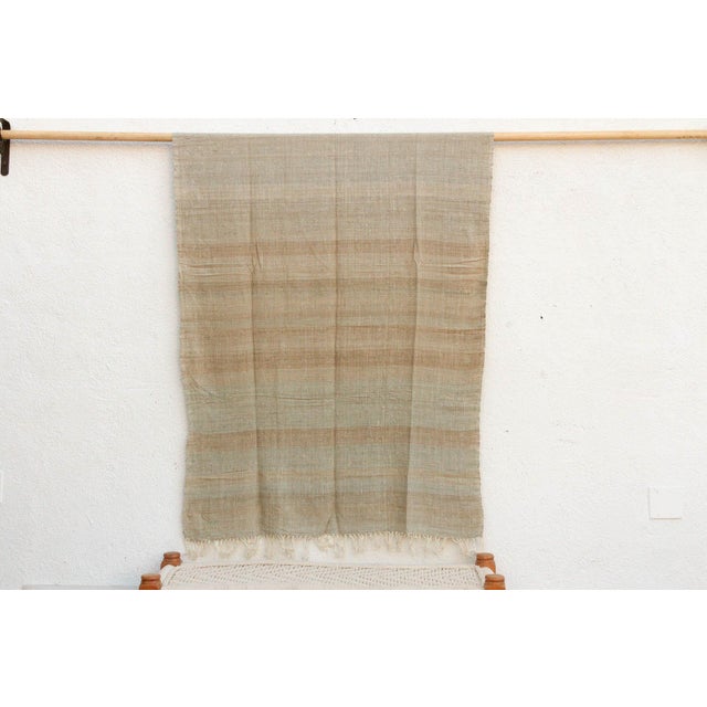 1990s Organic Peace Silk Throw, River Bed Stripes For Sale - Image 5 of 5