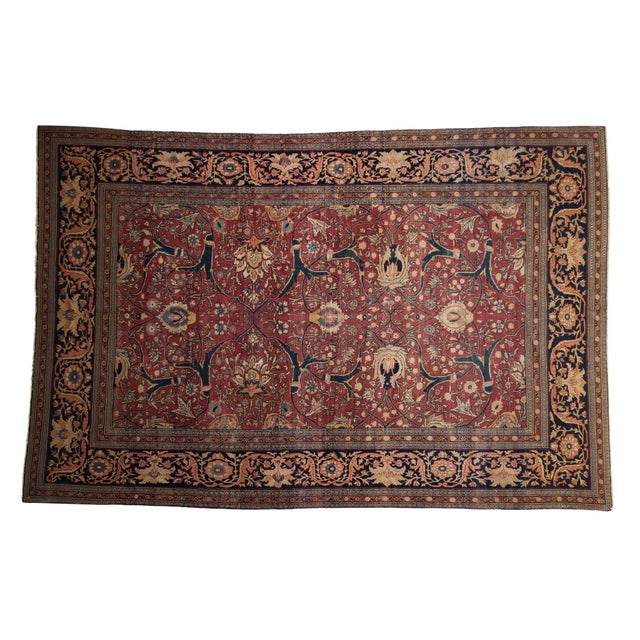 Antique Fine Tabriz Carpet - 6'10" X 10'5" For Sale - Image 13 of 13