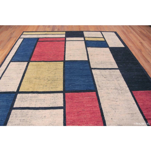 Nazmiyal Collection Artistic Contemporary Piet Mondrian Design Area Area Rug For Sale - Image 4 of 8