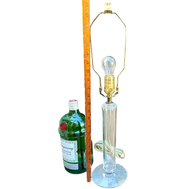 Simon Pearce Hand-Blown Crystal Column Table Lamp, Signed, Circa 2000 For Sale - Image 11 of 12