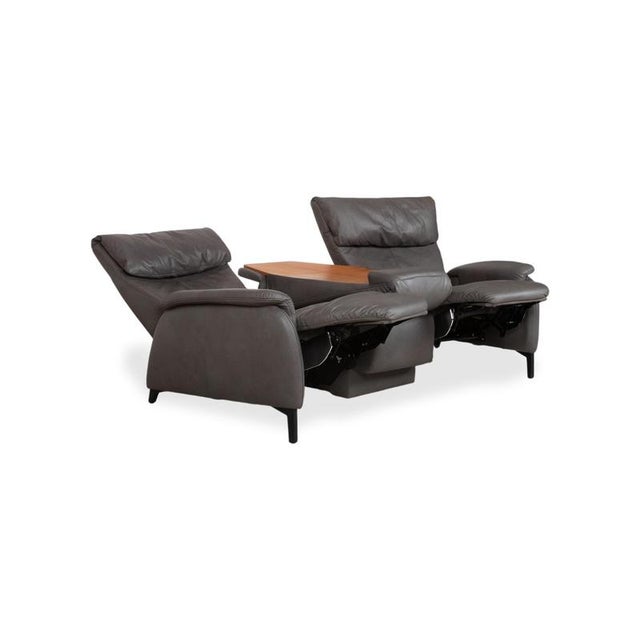 Trapez 3-Seater Sofa in Grey Leather from Himolla For Sale - Image 5 of 18