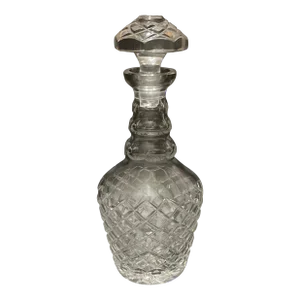 Post War Criss-Cross Cut Crystal Decanter