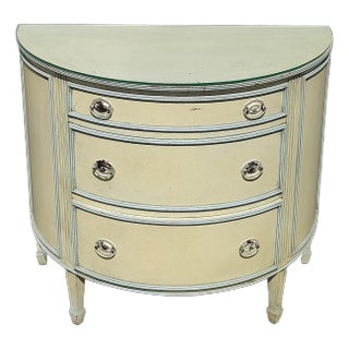 Vintage Louis XVI Style Demilune Three-Drawer Chest For Sale