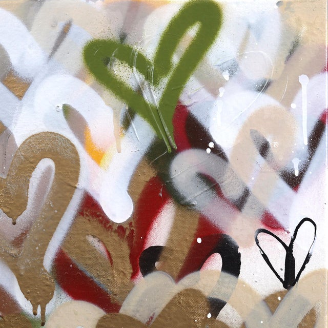 The Golden Garden - Original Abstract Garden Graffiti Mixed Media Painting on Canvas by Amber Goldhammer For Sale In Los Angeles - Image 6 of 9
