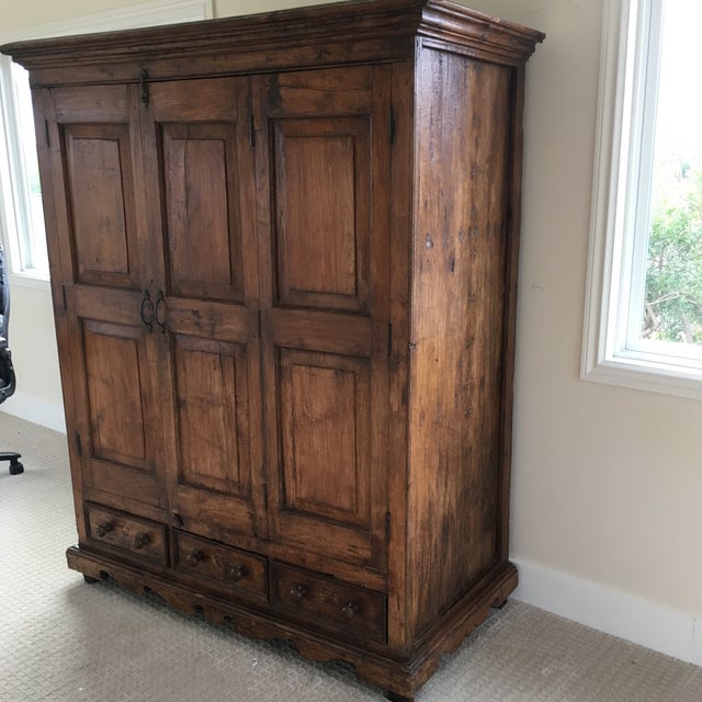 Teak Rustic Wooden Armoire Chairish