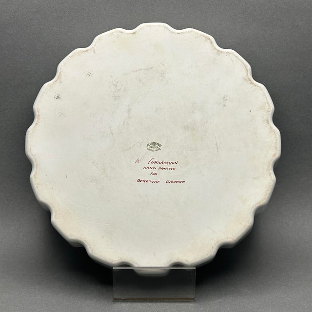 Ceramic Vintage Hand Painted Limoges Eggplant Quiche Dish by Le Chambrelain for Bergdorf Goodman For Sale - Image 7 of 9