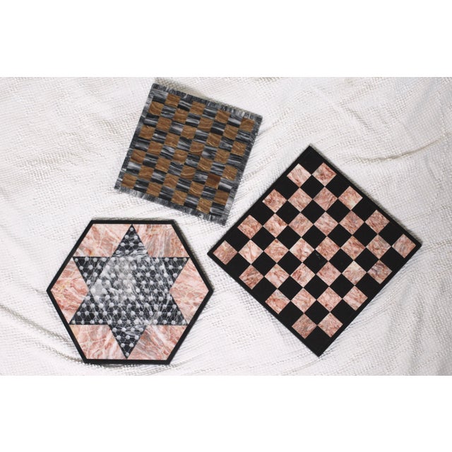Large Marble Black and Pink Chessboard For Sale - Image 10 of 11