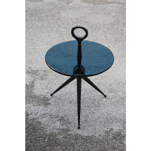 Round Coffee Tables with Handles from Cesare Lacca, Italy, 1950s, Set of 2, in Very Good conditions. Designed 1950 to 1959...